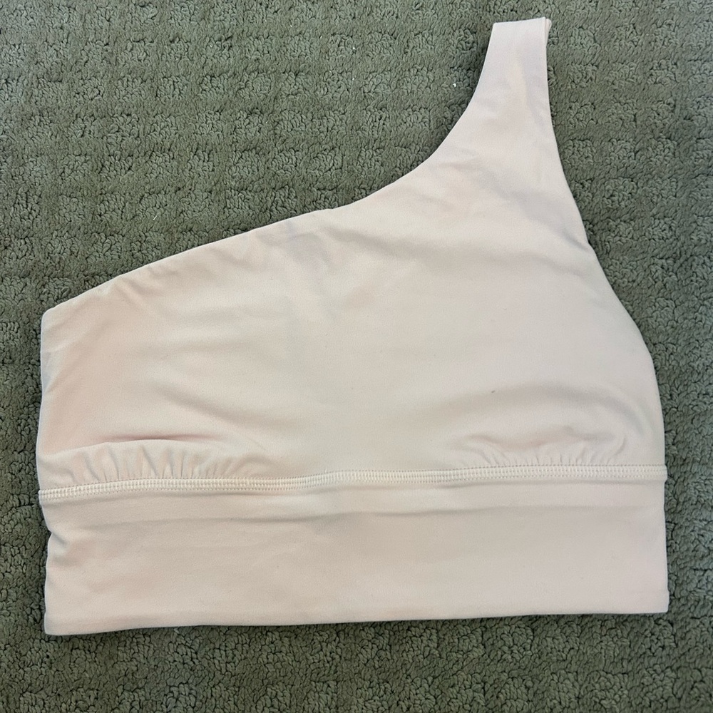 Lululemon Athletica One-Shoulder Sports Bra in Soft Pink